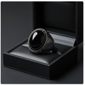 Malik Ring Box - Sterling Silver Black Onyx Signet Ring with Arabic Calligraphy in Luxury Black Gift Box